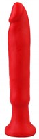 Красный анальный стимулятор без мошонки - 14 см. - фото 1409408