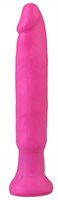 Ярко-розовый анальный стимулятор без мошонки - 14 см. - фото 170469