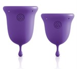 Набор из 2 фиолетовых менструальных чаш Intimate Care Menstrual Cups - фото 174395
