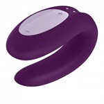 Фиолетовый вибратор для пар Double Joy с управлением через приложение - фото 171230