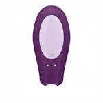 Фиолетовый вибратор для пар Double Joy с управлением через приложение - фото 171233