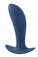 Синяя анальная втулка с вибрацией Vibrating Butt Plug - 12 см. - фото 273984