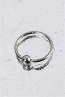 Серебристое кольцо на пенис с шариком - фото 175869