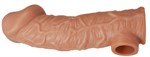 Телесная насадка на фаллос с отверстием для мошонки Cock Sleeve 001 Size L - 17,6 см. - фото 270777