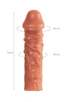 Телесная насадка на фаллос с отверстием для мошонки Cock Sleeve 002 Size M - 15,6 см. - фото 1366314