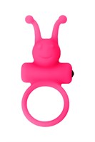Розовое эрекционное виброкольцо на пенис Eromantica - фото 1366350