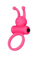 Розовое эрекционное виброкольцо на пенис Eromantica - фото 307874