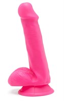 Розовый фаллоимитатор Happy Dicks Dildo 6 inch Balls - 15,2 см. - фото 175014