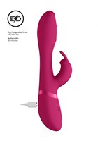 Розовый вибромассажер-кролик Mira - 21,5 см. - фото 176539