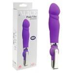 Фиолетовый вибратор ALICE 20-Function Penis Vibe - 17,5 см. - фото 175225