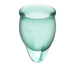 Набор темно-зеленых менструальных чаш Feel confident Menstrual Cup - фото 173457