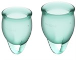 Набор темно-зеленых менструальных чаш Feel confident Menstrual Cup - фото 173455