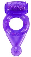 Фиолетовое эрекционное виброкольцо с шипиками - фото 472122