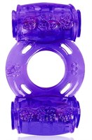 Фиолетовое эрекционное кольцо в двумя вибропулями - фото 1409826
