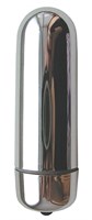 Серебристая гладкая пуля с вибрацией - 6,4 см. - фото 1409828