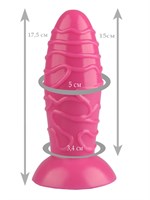 Розовая анальная втулка с венками - 17,5 см. - фото 174755