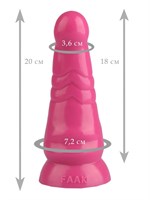 Розовая анальная втулка с круглой головкой - 20 см.  - фото 174871