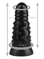 Черная анальная втулка с шипиками - 18 см. - фото 174763