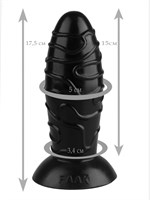 Черная анальная втулка с венками - 17,5 см. - фото 174765