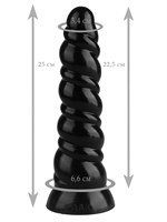 Черная витая анальная втулка - 25 см. - фото 174769