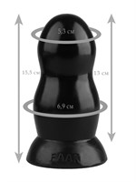 Черная гладкая анальная втулка - 15,5 см. - фото 174771