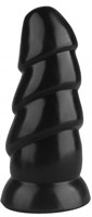 Черная рельефная анальная втулка - 18,5 см. - фото 174881