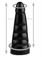 Черная анальная втулка с шипиками - 21 см.  - фото 174889