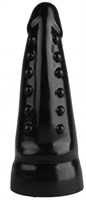 Черная анальная втулка с шипиками - 21 см.  - фото 174891