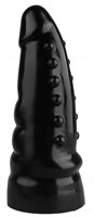 Черная анальная втулка с шипиками - 21 см.  - фото 174888