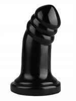 Черная реалистичная анальная втулка с широким основанием - 18,5 см. - фото 174919