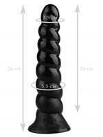 Черная винтообразная анальная втулка - 26 см. - фото 175292