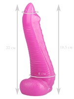 Розовая рельефная реалистичная анальная втулка - 22 см.  - фото 174947