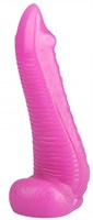 Розовая рельефная реалистичная анальная втулка - 22 см.  - фото 174946