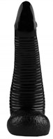 Черная рельефная реалистичная анальная втулка - 22 см.  - фото 174951