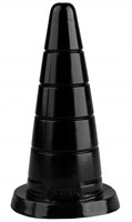 Черный рельефный анальный конус - 18,7 см. - фото 174956