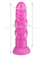 Розовая анальная втулка с рельефом - 21 см. - фото 175309