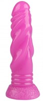 Розовая анальная втулка с рельефом - 21 см. - фото 175311