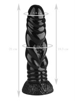 Черная реалистичная анальная втулка - 21 см. - фото 175313