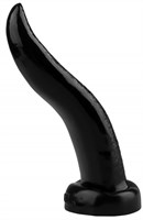 Черная изогнутая анальная втулка-язык - 21 см. - фото 175336