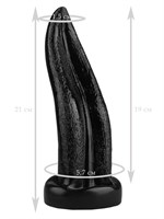Черная изогнутая анальная втулка-язык - 21 см. - фото 175337