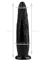 Черная рельефная анальная втулка - 28 см. - фото 175349