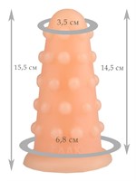 Телесная анальная втулка с шипиками - 15,5 см. - фото 175353