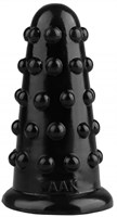 Черная анальная втулка с шипиками - 15,5 см. - фото 175356