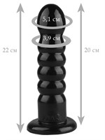 Черный анальный рельефный стимулятор - 22 см. - фото 175361