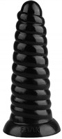 Черная рельефная анальная втулка - 20,5 см. - фото 175369