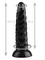 Черная рельефная анальная втулка - 22,5 см.  - фото 174962
