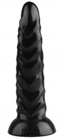 Черная рельефная анальная втулка - 22,5 см.  - фото 174963