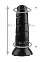 Черная винтообразная анальная втулка - 19,5 см. - фото 175396