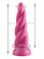 Розовая коническая спиральная анальная втулка - 22,5 см. - фото 175398