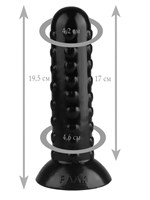 Черная анальная втулка с шипиками - 19,5 см. - фото 175404